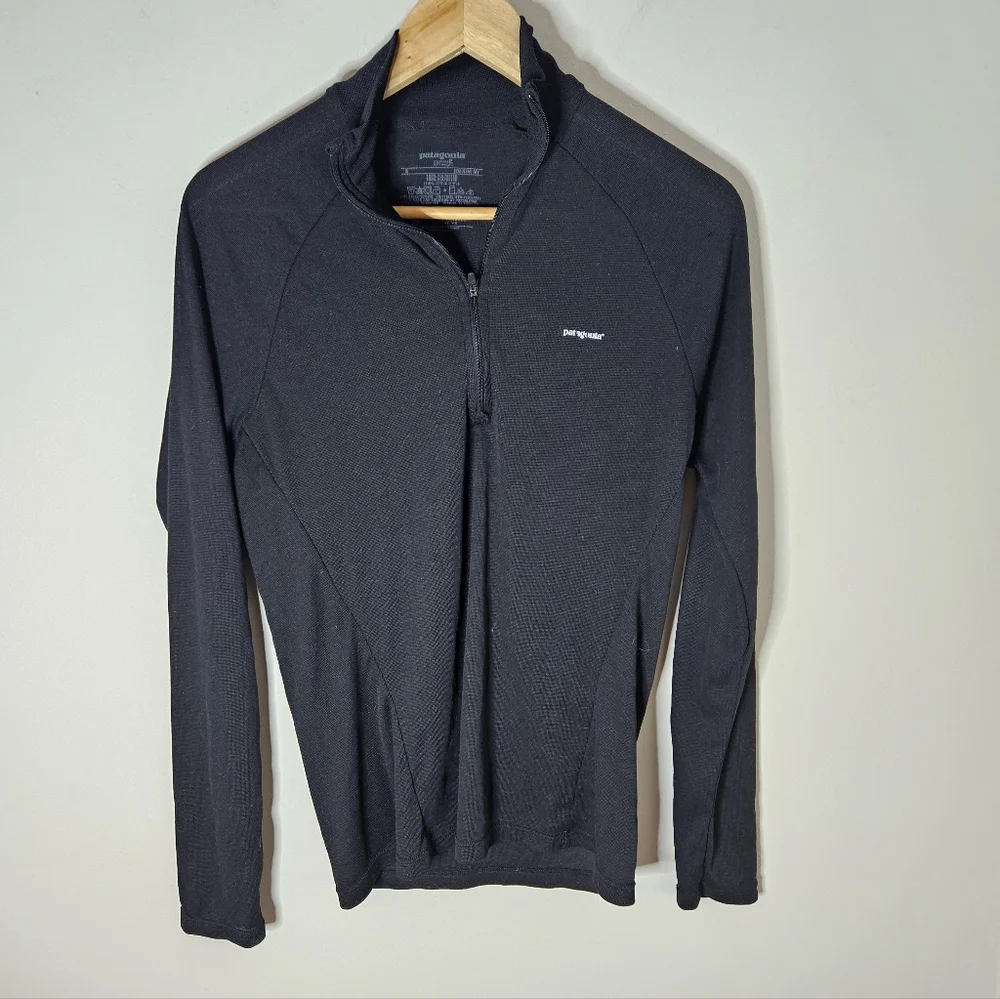 Patagonia Capilene 2 Quarter Zip Black Baselayer Sheer Men's S